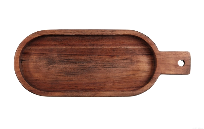 Wood ovale Schale flach