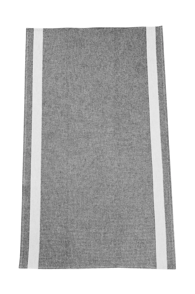 Waffeltuch 50x75cm, grau mit Rahmen weiss