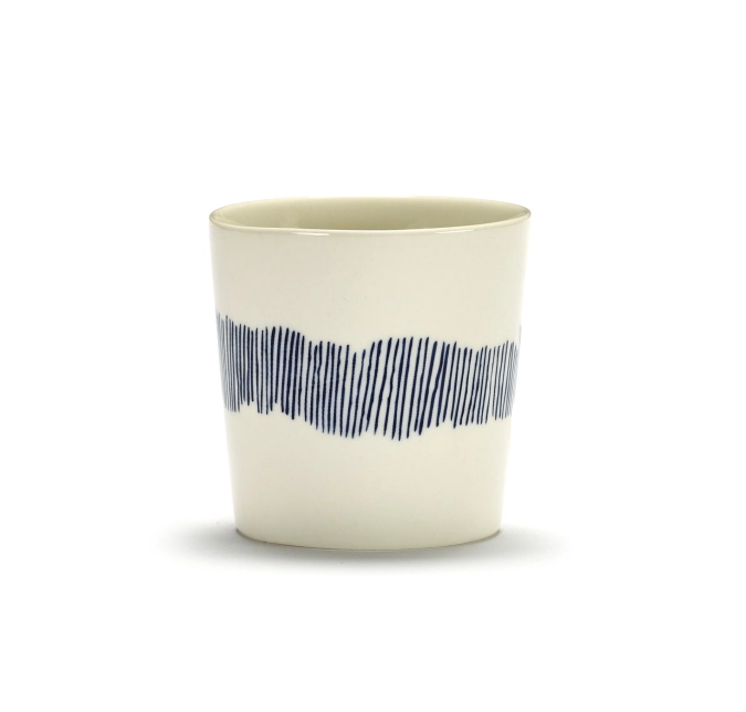 Ottolenghi Feast Kaffeetasse 25 Cl White Swirl-Stripes Blue
