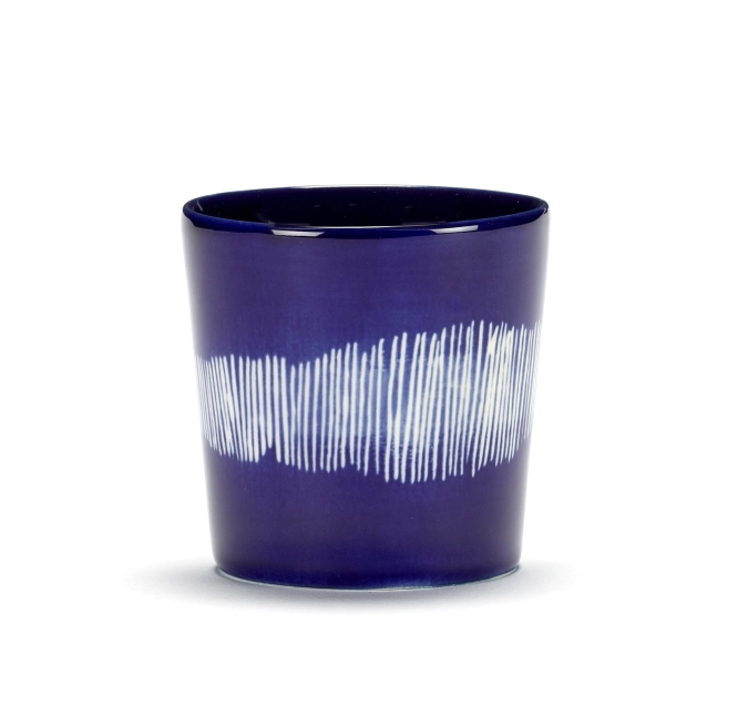 Otto. F. Kaffeetasse 25 Cl Lapis Lazuli Swirl-Stripes White
