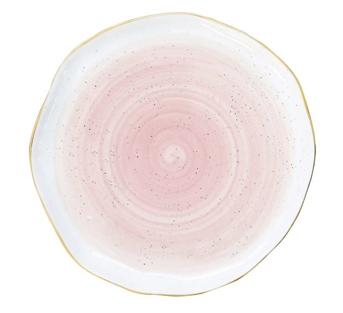 Artesanal Dessertteller, pink, D19cm