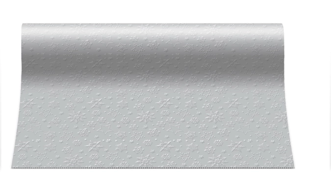 Tischläufer Schneeflocken silber, 33x480cm