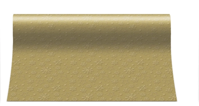 Tischläufer Schneeflocken gold, 33x480cm