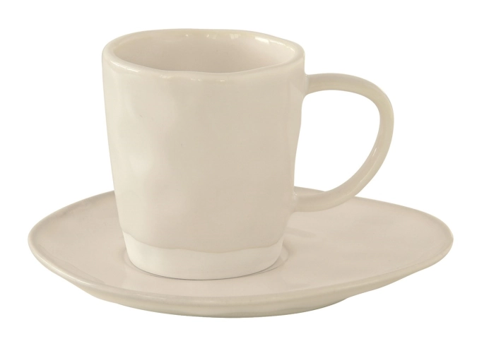 Kaffeetasse mit Untertasse Porzellan 250ml interiors white
