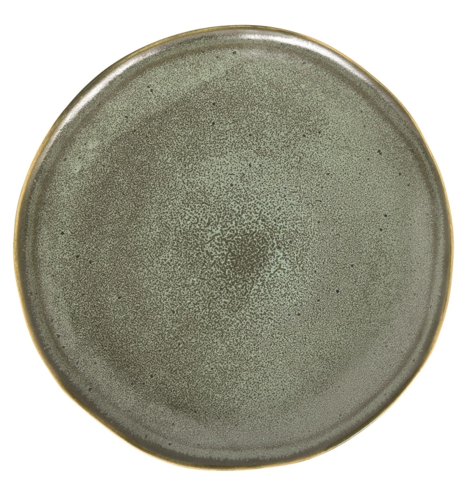 Essential Teller flach, Steingut, grün,D26,5cm
