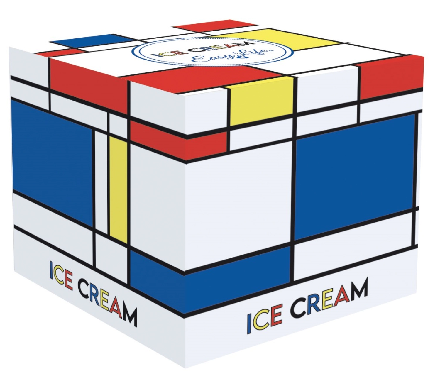4er Set ass. Ice Cream Eisbecher, mondrian D8.5cm