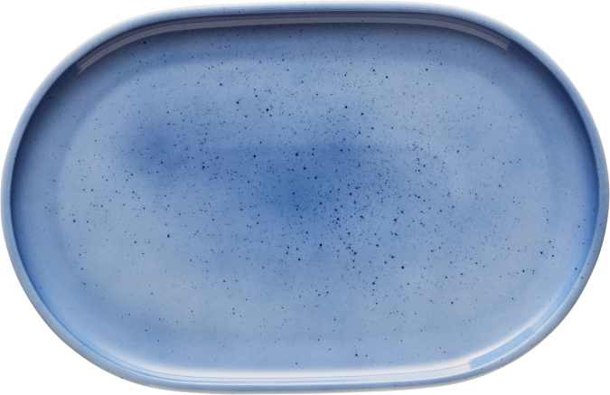 Shiro Blue Splash Platte oval coupe 30x19cm