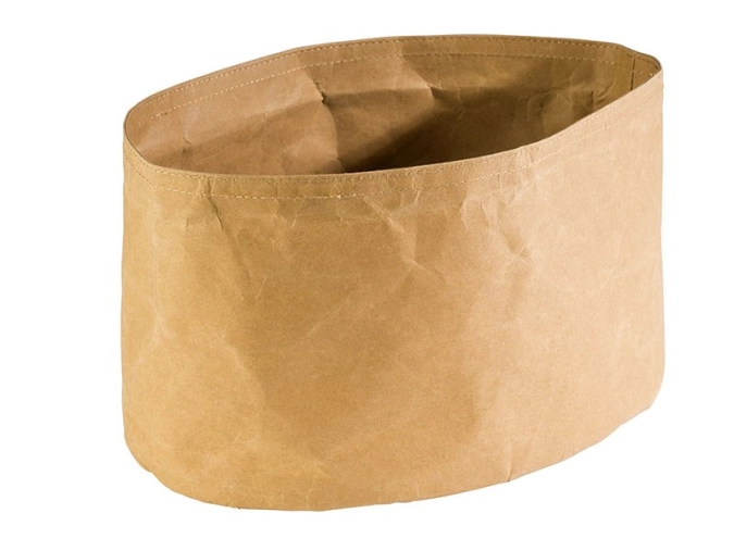 Brottasche Paperbag oval 30x20cm H18cm, beige