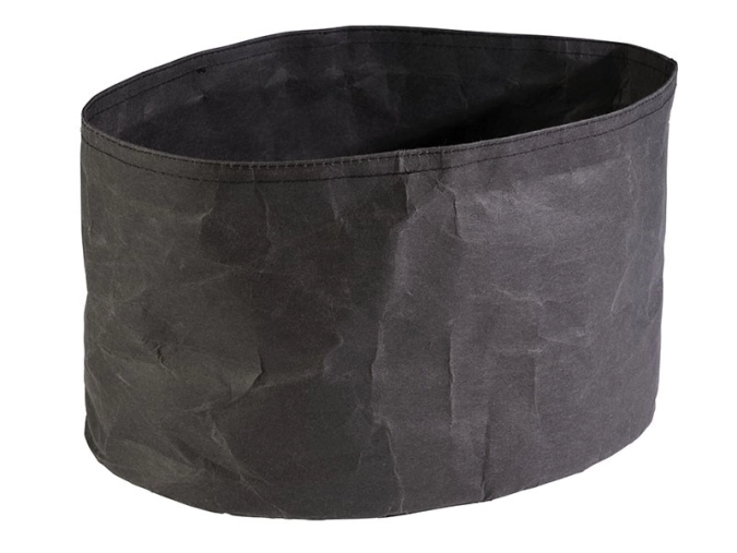 Brottasche Paperbag oval 30x20cm H18cm, schwarz
