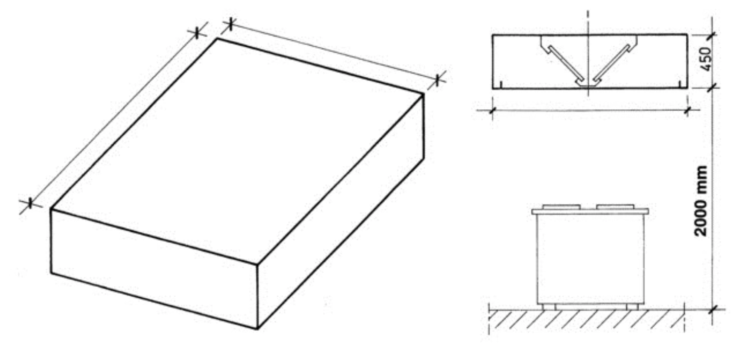 Decken-Dunstabzughaube B2000xT1300xH450mm