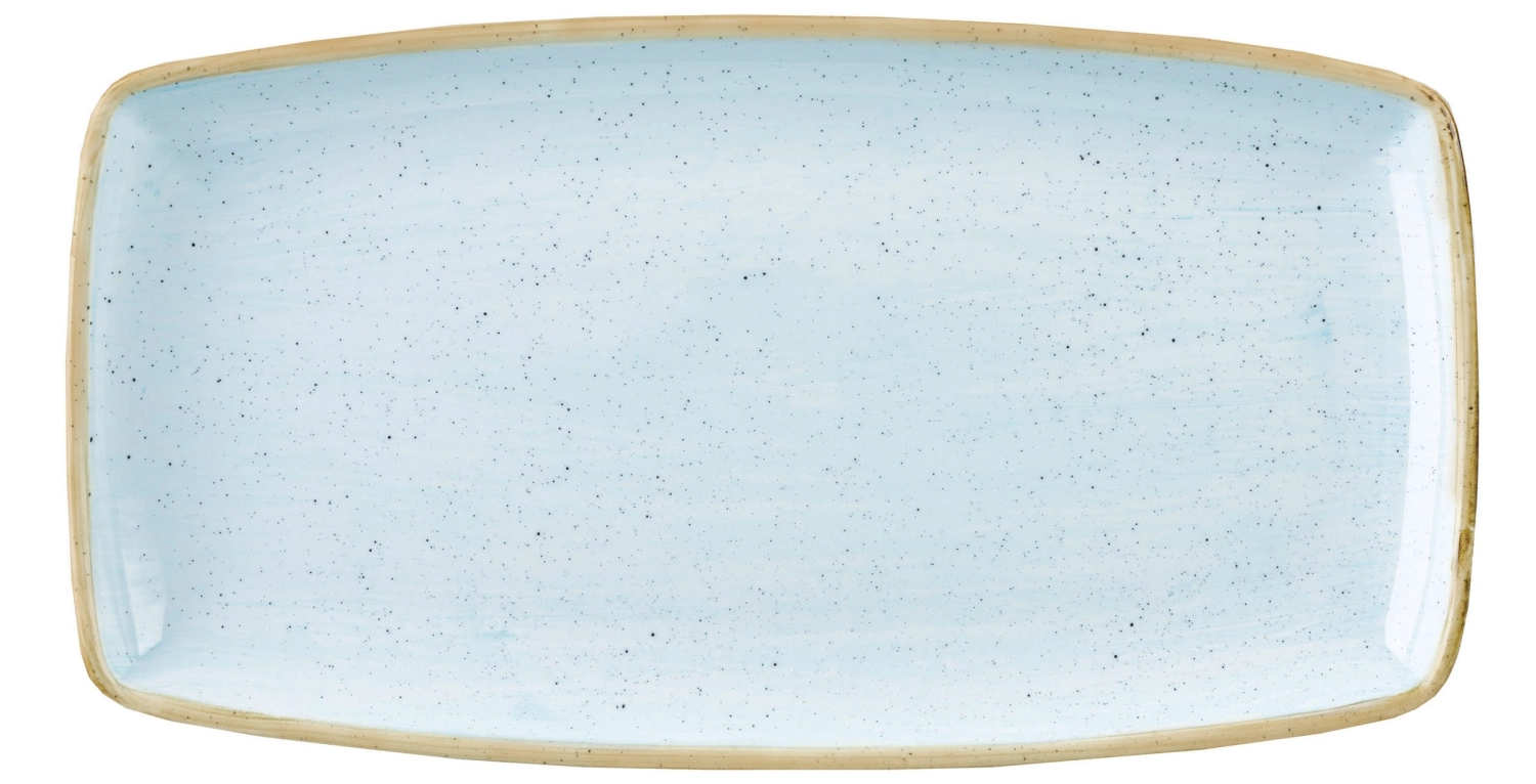 Stonecast duck egg blue plat rectangulaire 35x18.5cm