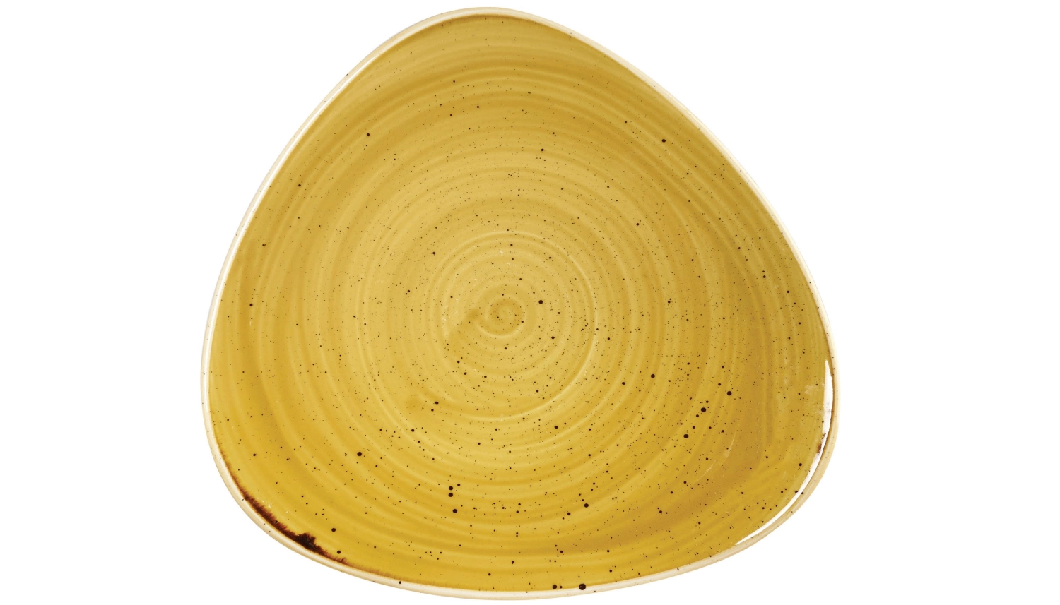 Assiette triangle plate mustard 26.5cm