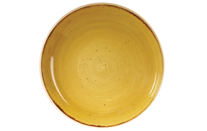 Stonecast mustard yellow coupe assiette creuse 31cm