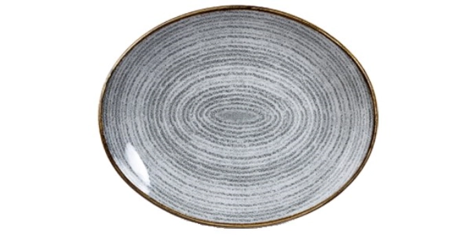 S.p. homespun stone grey assiette plate ovale 27x22.9cm