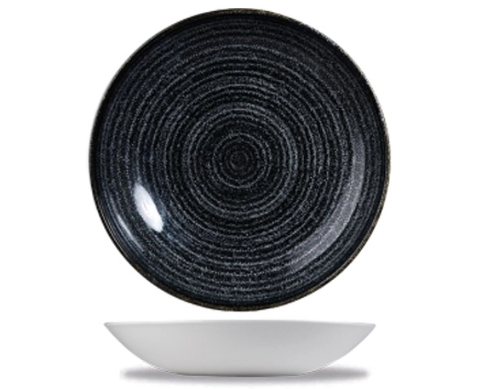 Assiette creuse charcoal black 18.2cm 46.8cl