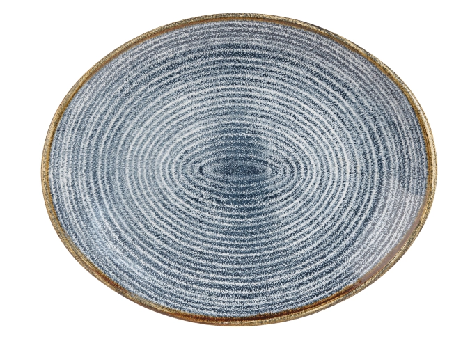 Assiette ovale slate blue 27cm