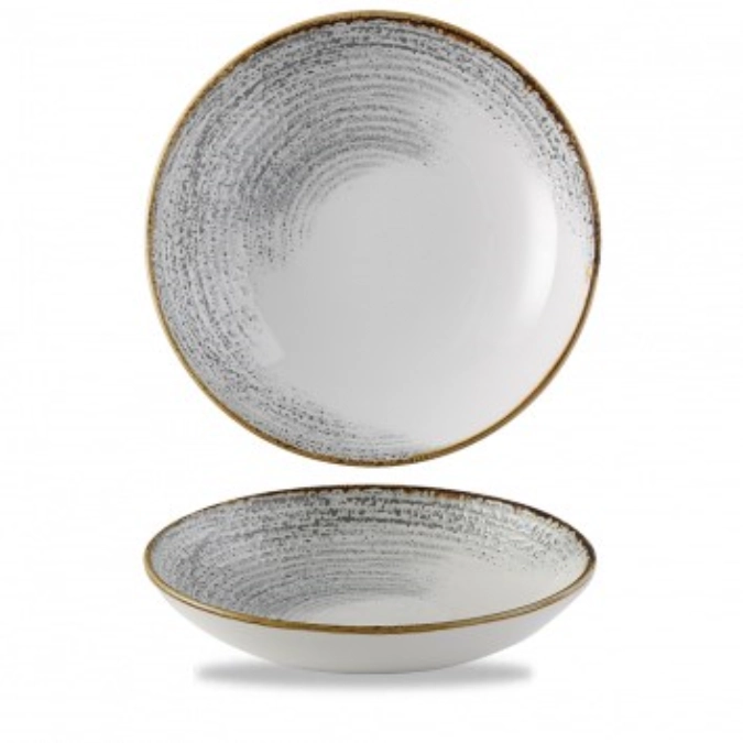 S.p. homespun accents jasper grey coupe assiette creuse