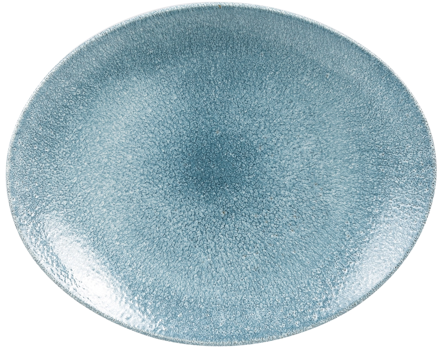 Assiette ovale topaz blue 31.7x25.5cm