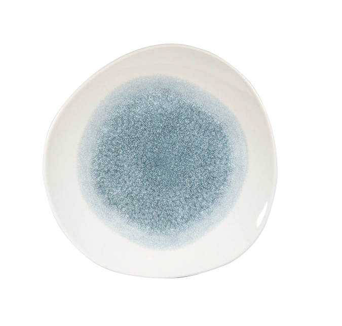 Assiette plate organic topaz blue 26.4cm