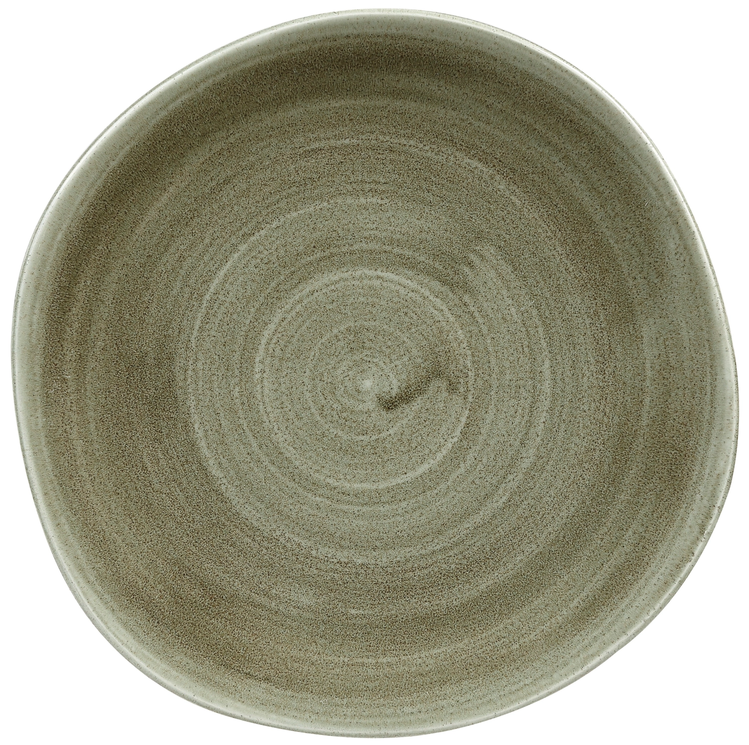 Assiette plate organic burnished green 26.4cm