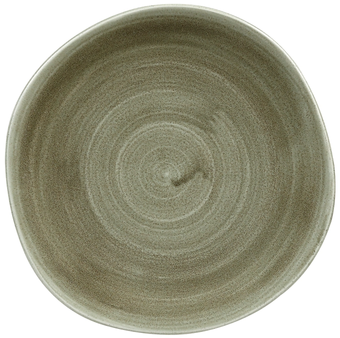 Assiette plate organic burnished green 26.4cm