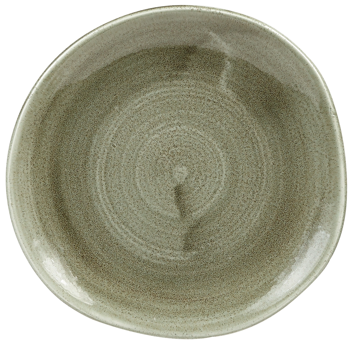 Assiette plate organic burnished green 18.6cm