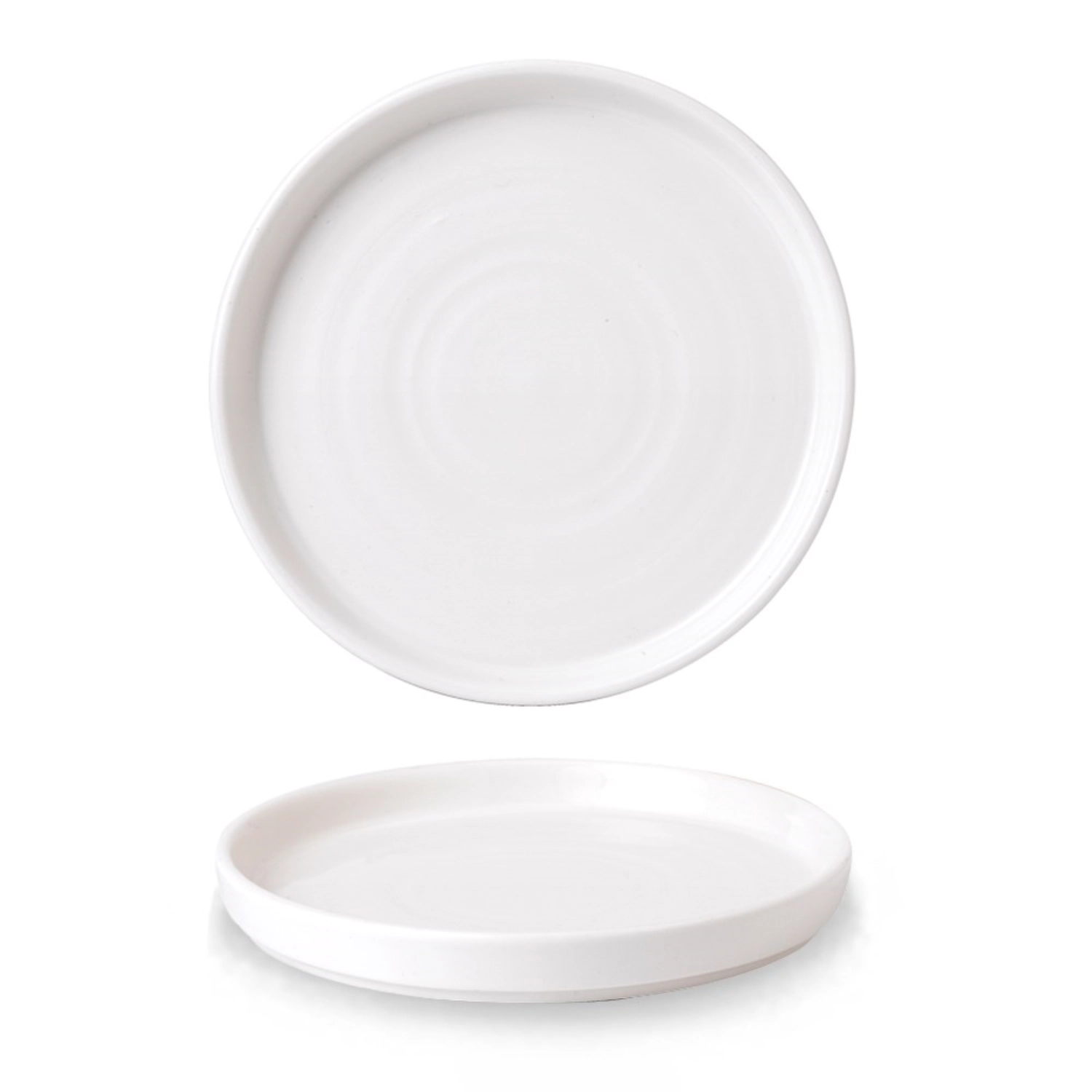 Assiette ronde plate bord droit blanc 26cm