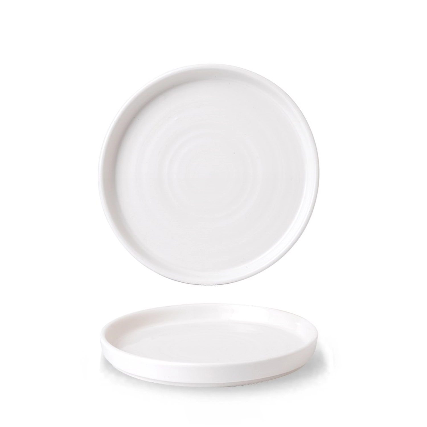 Assiette ronde plate bord droit blanc 21cm