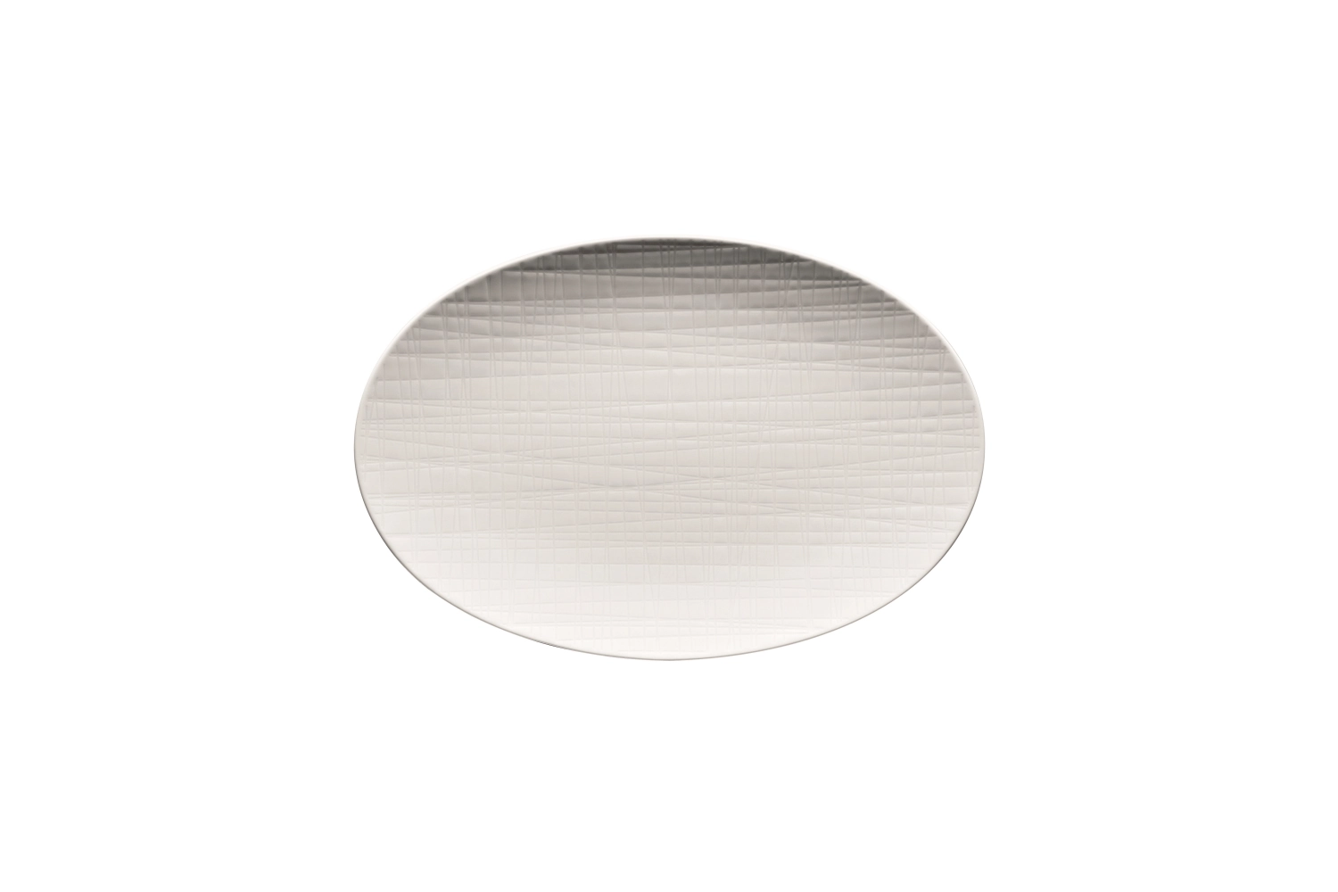 Mesh weiss Platte flach oval 25x17cm