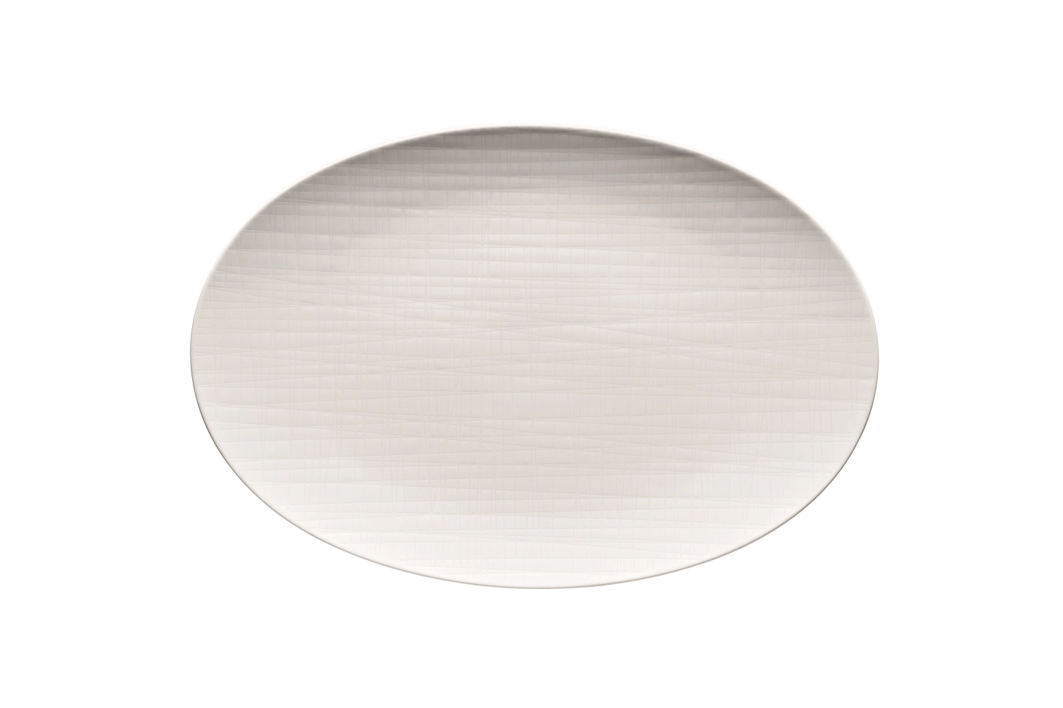 Mesh weiss Platte flach oval 34x24cm