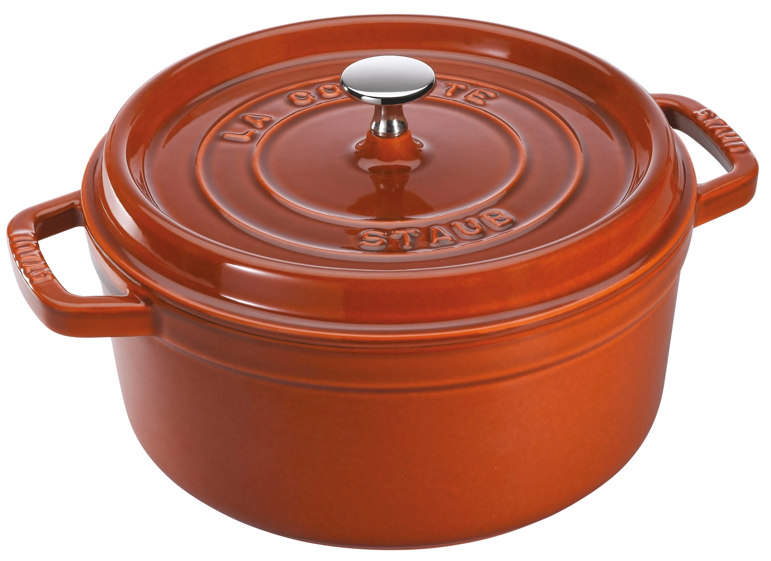 Cocotte 28 cm, ronde, cannelle, fonte 6.7l