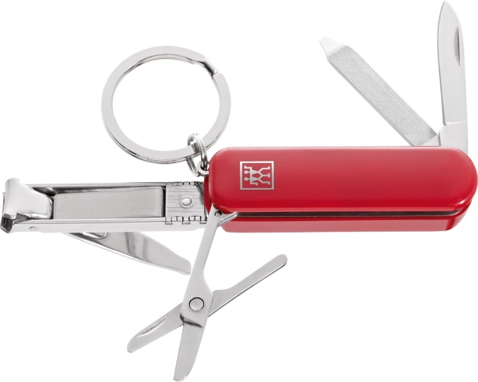 Multi-tool avec porte-clés, rouge, 57 mm