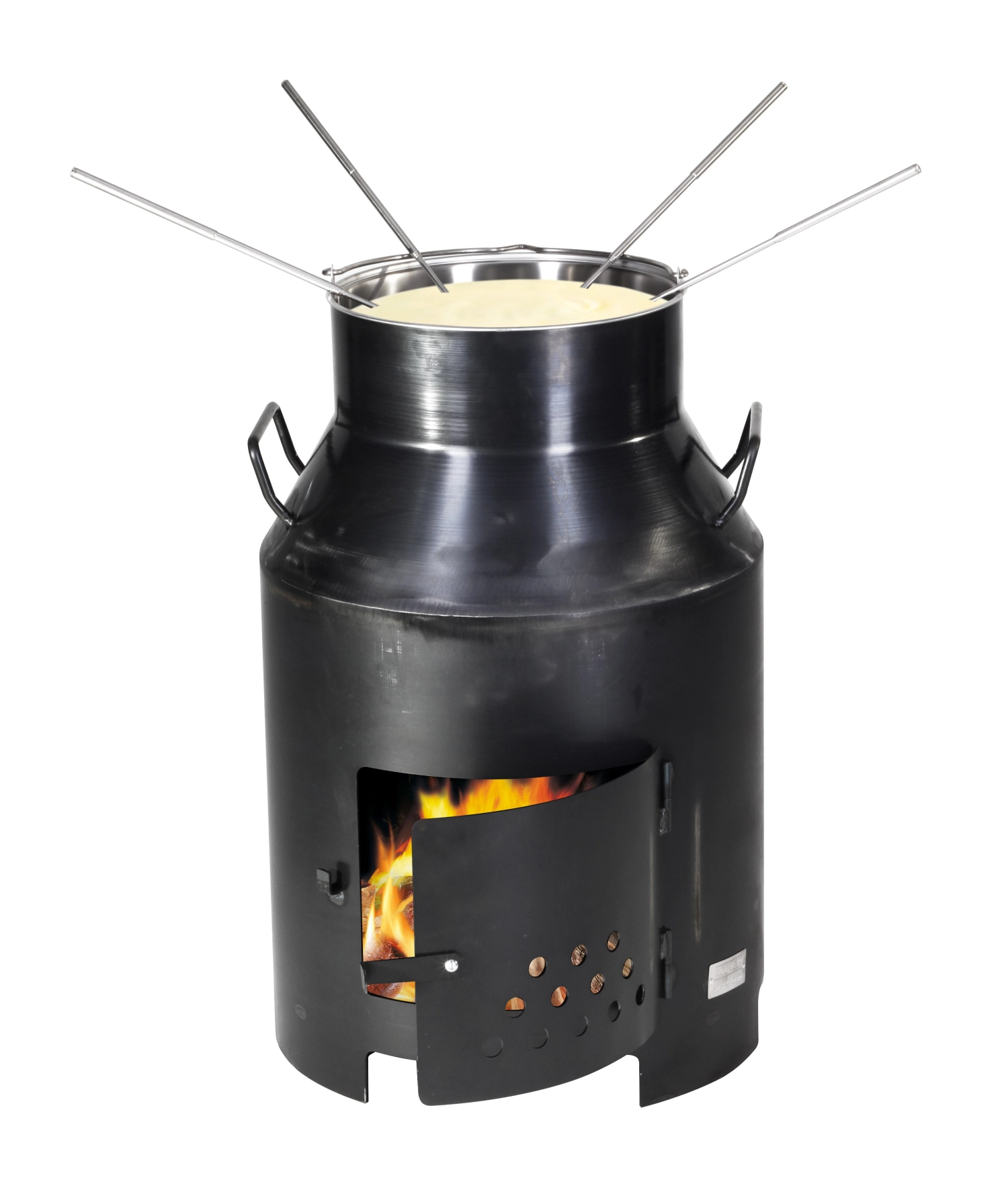 Réchaud à fondue et grill extérieur milchbotte 6 lt. noir