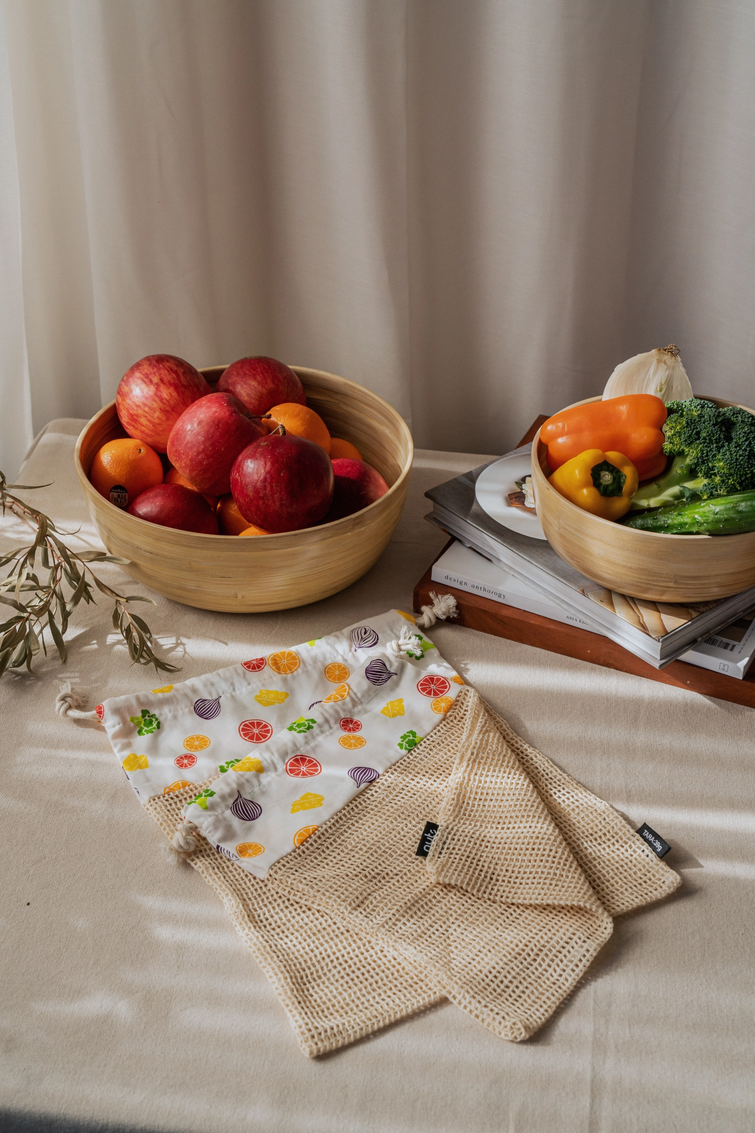 2er Set Früchte- und Gemüsenetz Obst u. Gemüse M und L