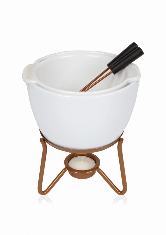 Choco fondue marie blanc céramique 550ml, 160x155x215mm