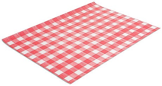 Wachspapier KARO rot/weiss, 500x - 35x25 cm