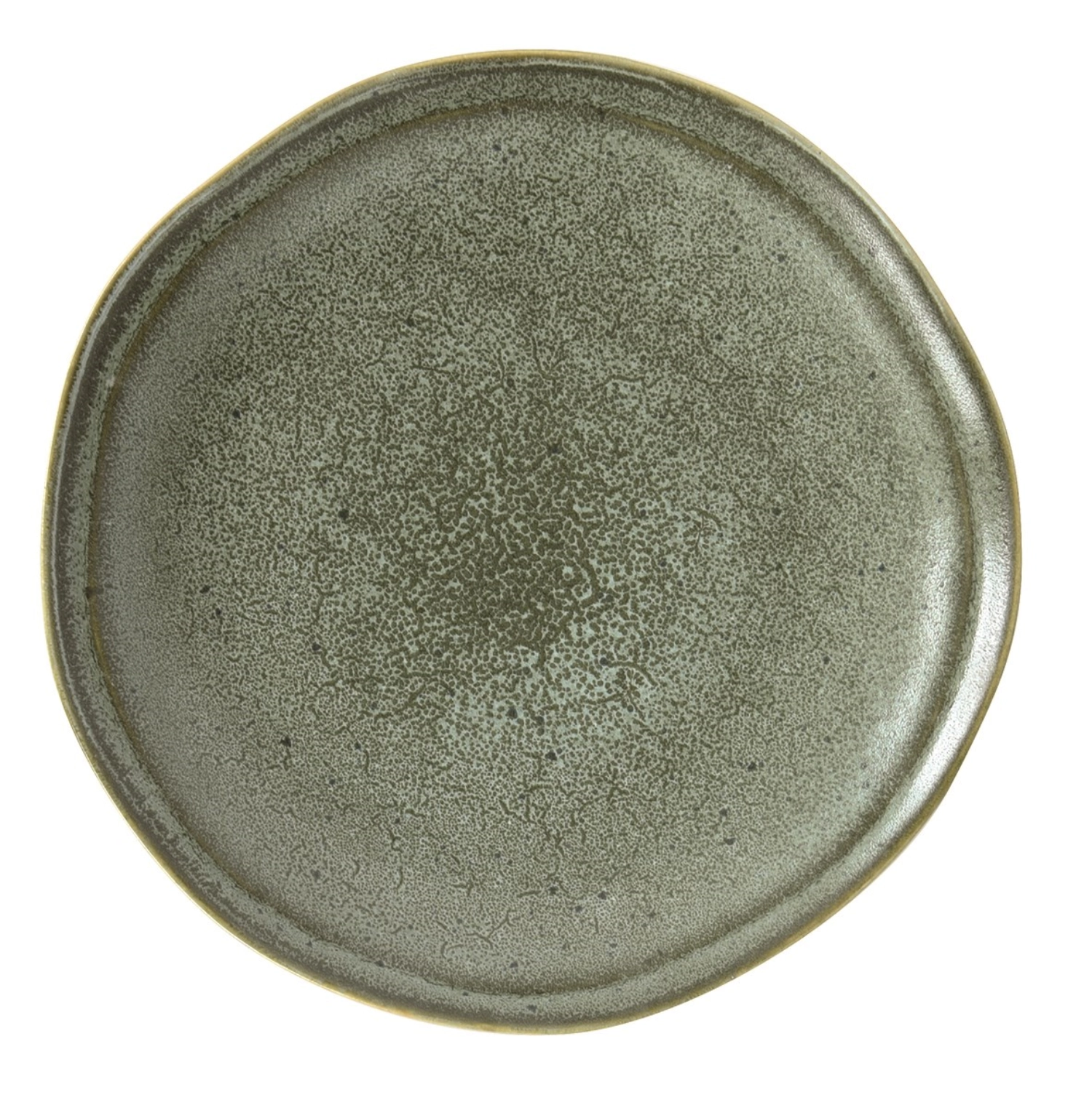 Essential Assiette plate, faïence verte,D21cm