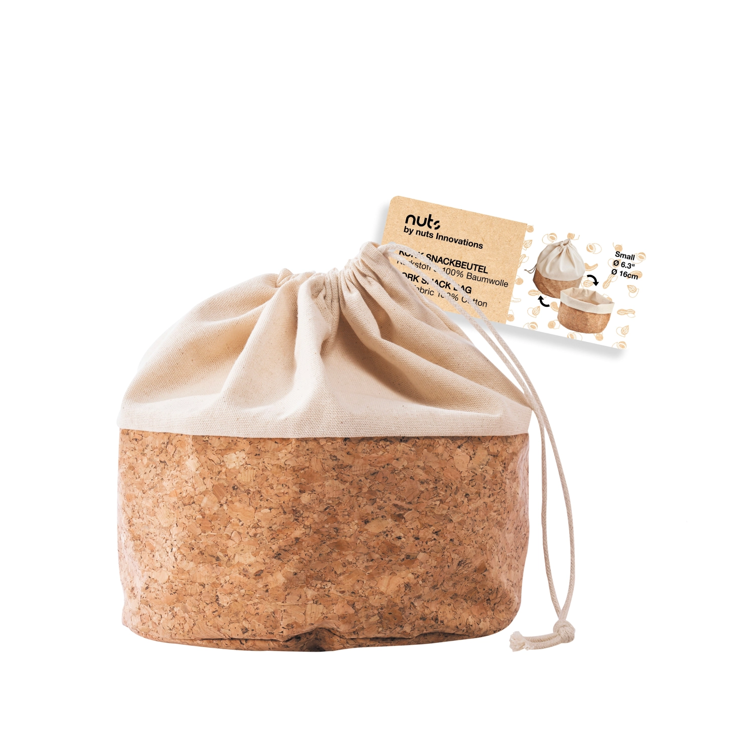 Brotbeutel mit Kordel, Baumwolle S
