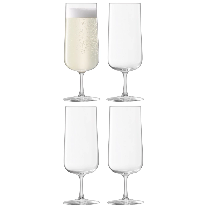 Set de 4 coupes à champagne arc 240ml clear