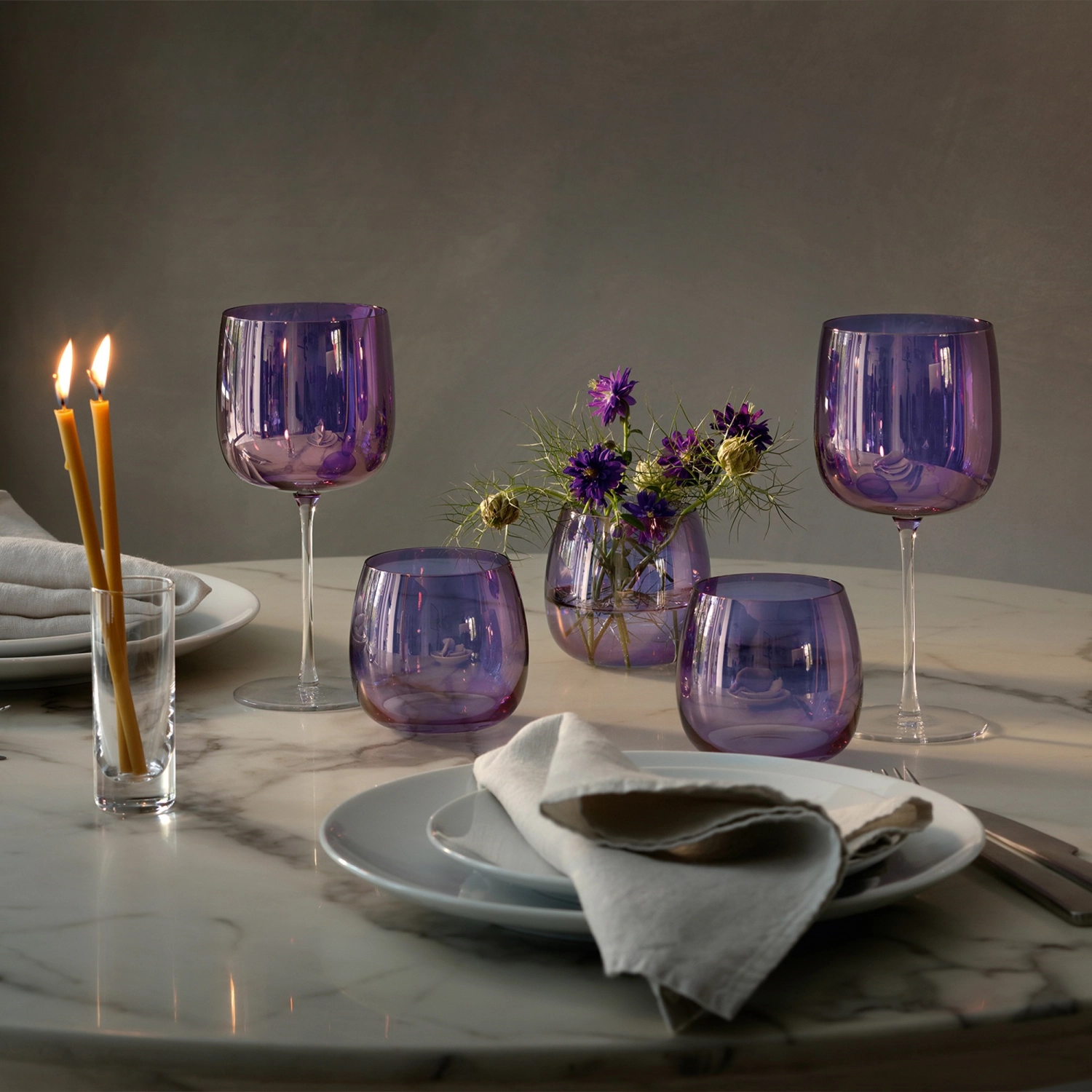 Set de 4 verres à vin aurora 450ml - polar-violet