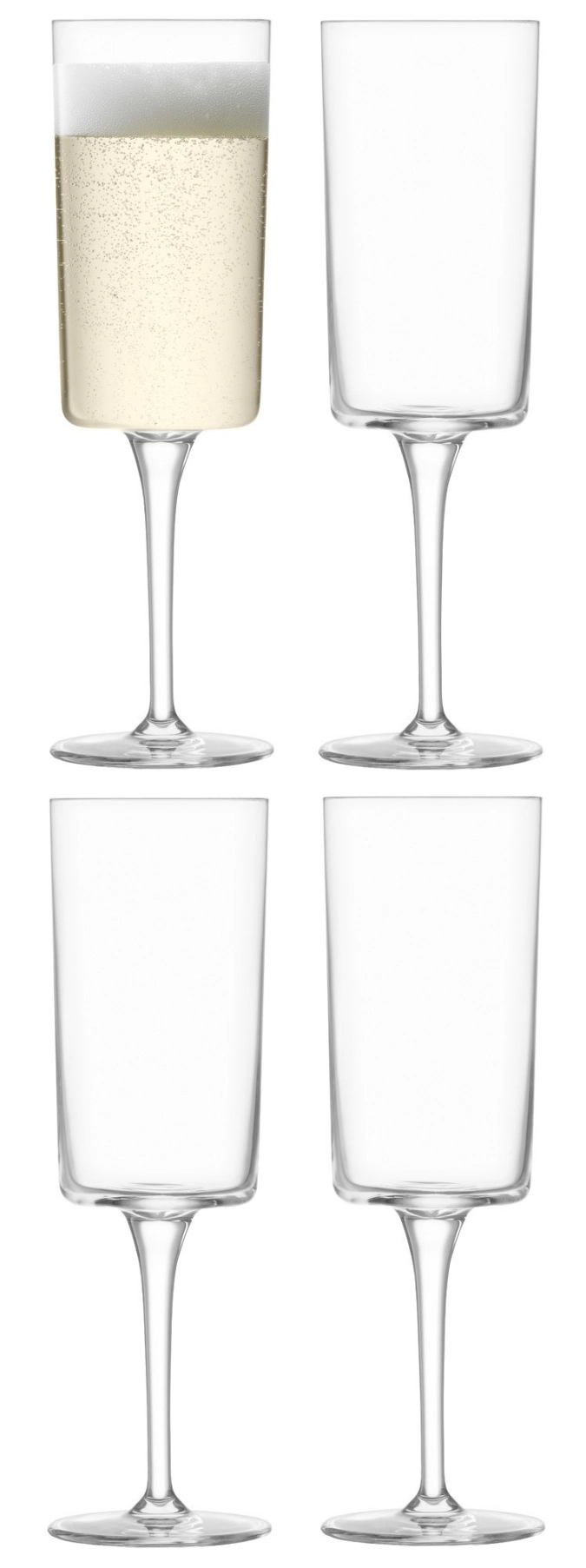 Set de 4 flûtes à champagne gio 210ml transparent