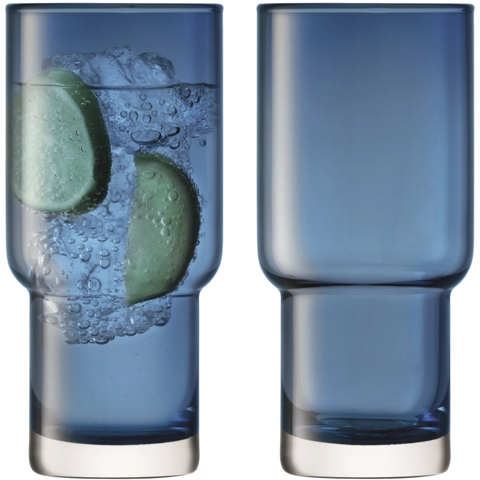 2er Set Utility Longdrinkglas - 390ml saphirblau