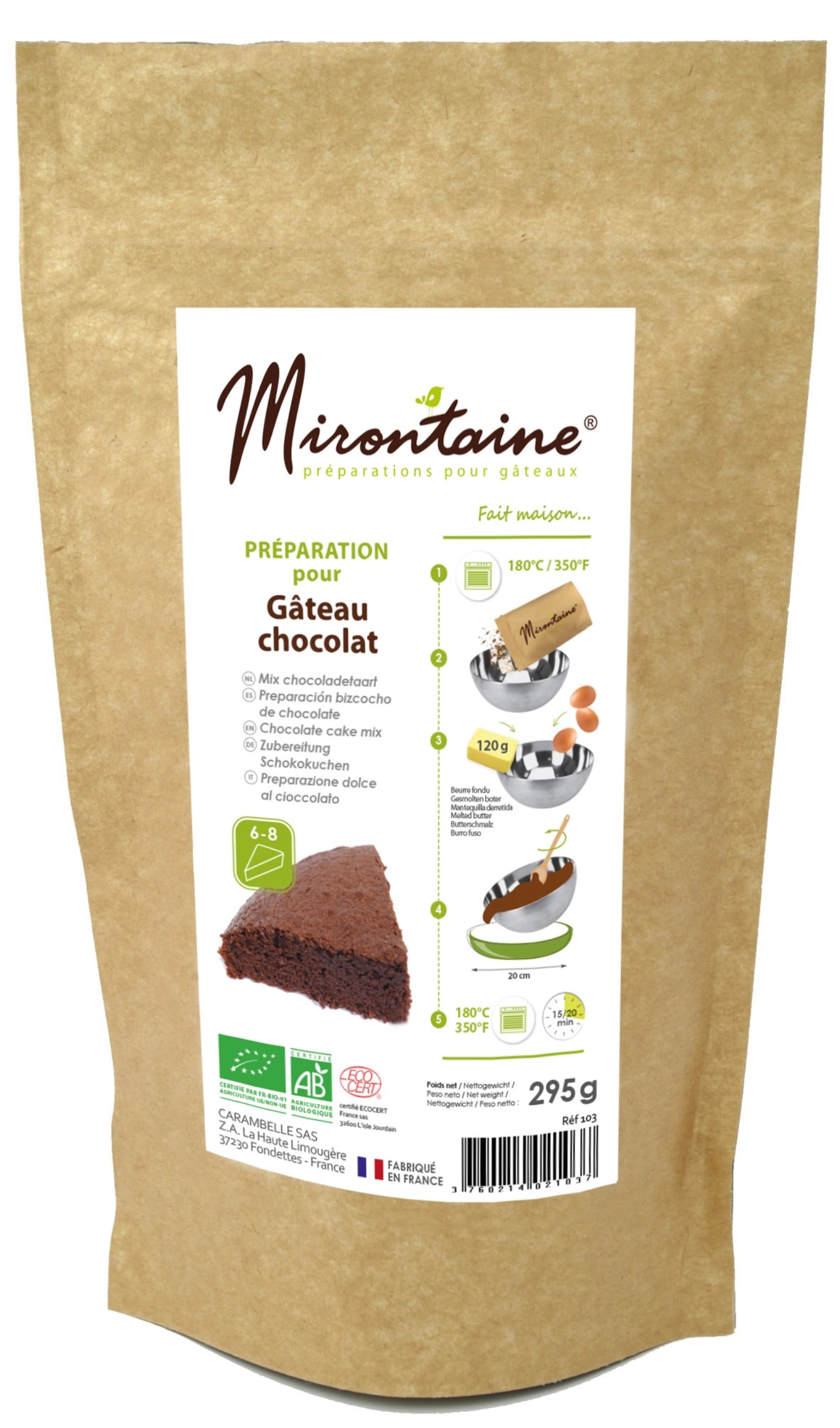 Bio gâteaux au chocolat mélange à cuire 295g