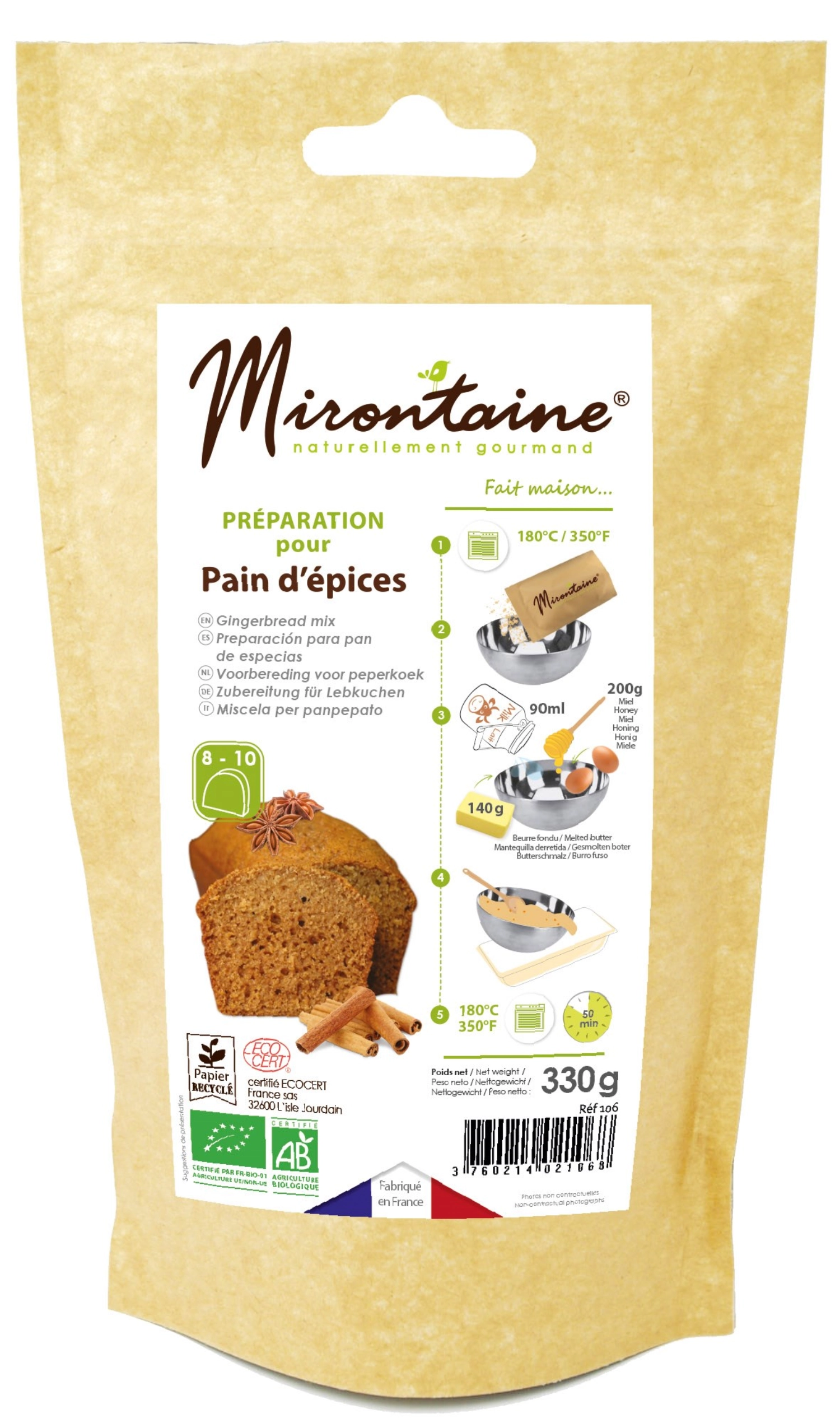 Préparation pain d´épices bio 330g