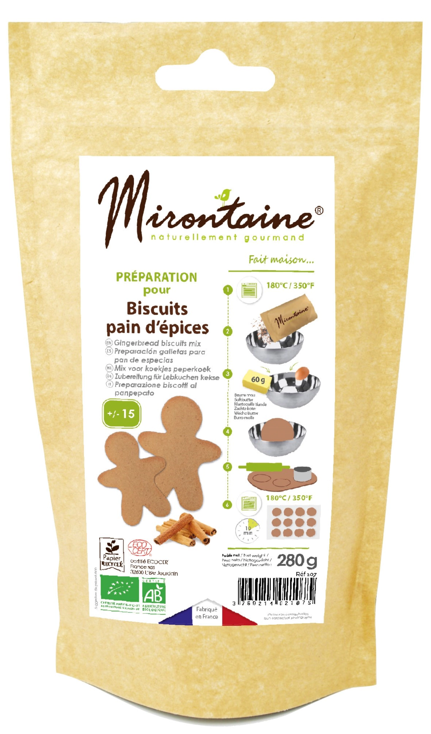 Préparation pour biscuits pain d´épices bio 280g