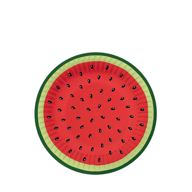 Pappteller 10x Wassermelone, 18x18cm