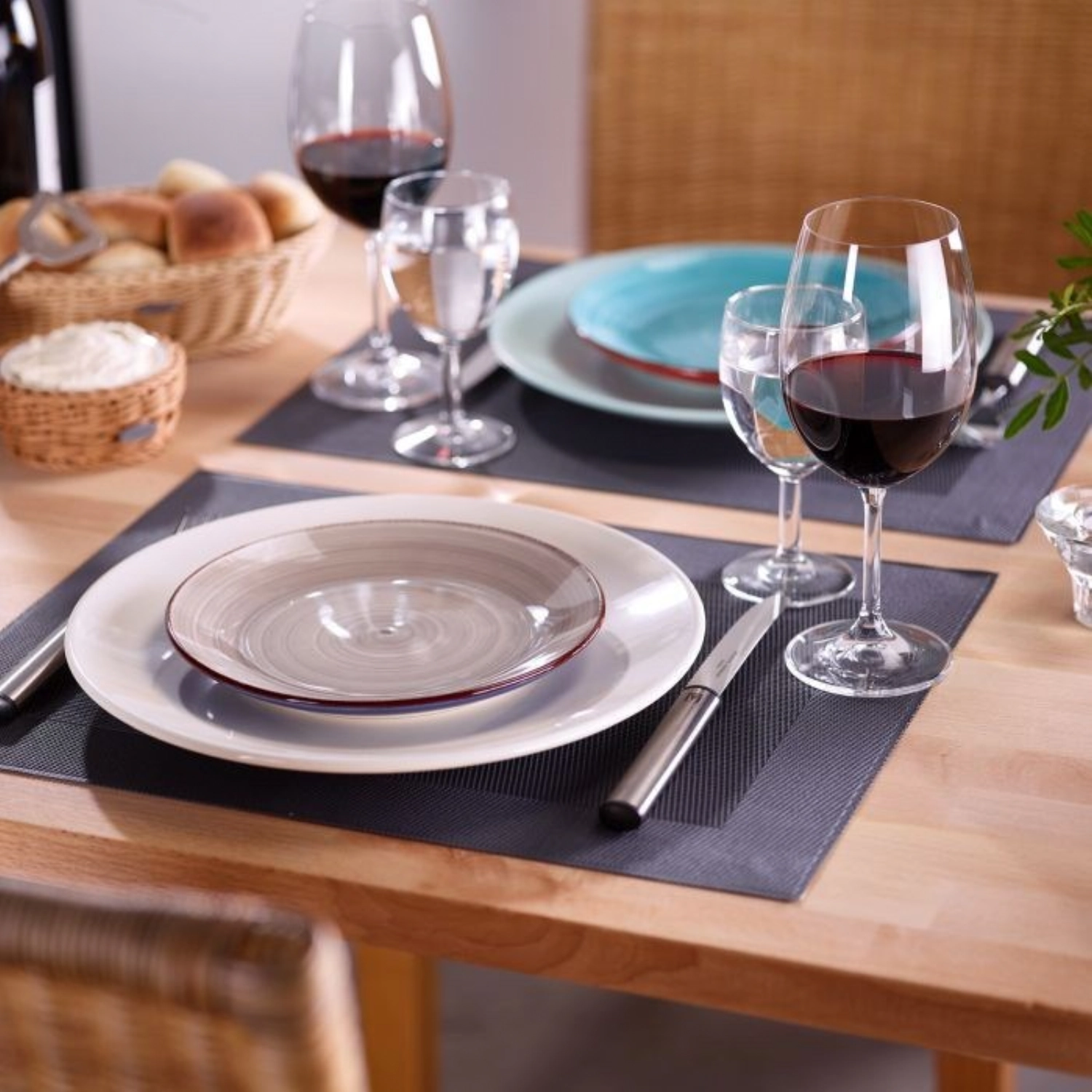 Set de table cadre, carré, anthracite, 32x42cm