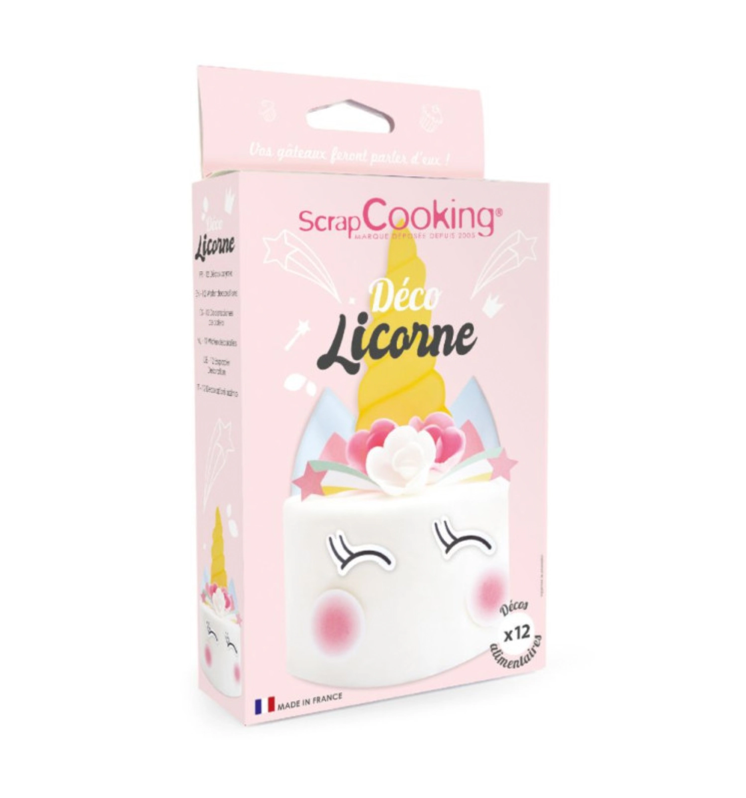 12x set de gaufrettes décor licorne