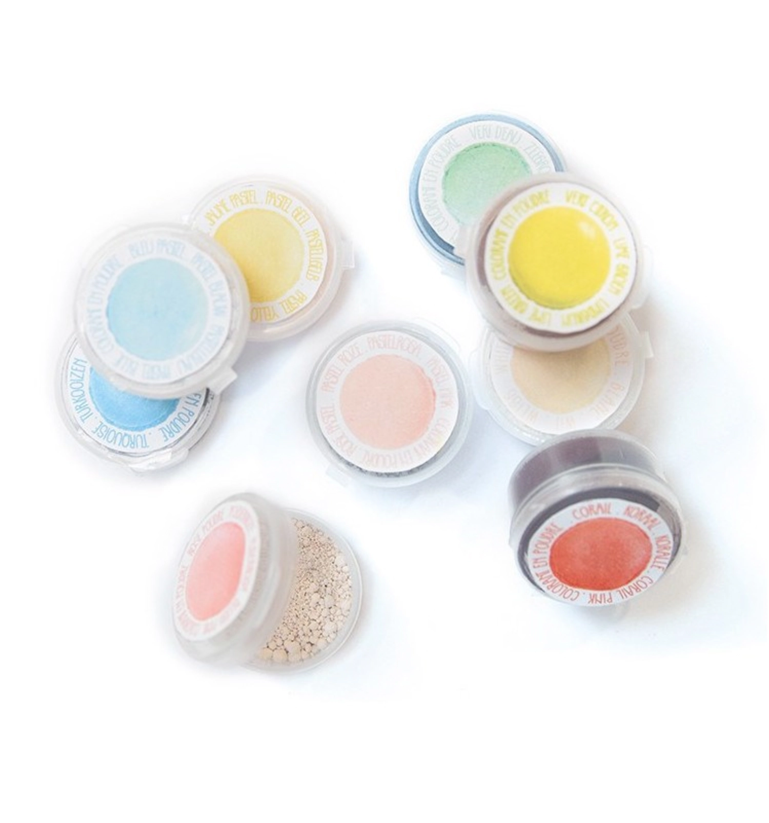 9 mini colorants alimentaires en poudre pastel