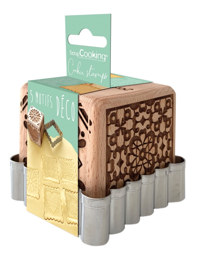 Cookie stamp, emporte-pièce et tampon cubique, décoration